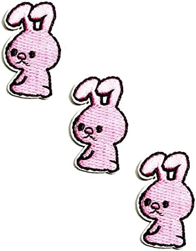 Hho patch мини зајак везени закрпи розови зајаче деца цртан филм железо на закрпи за DIY декорација маица ранец дуксери со дуксери од фармерки фармерки