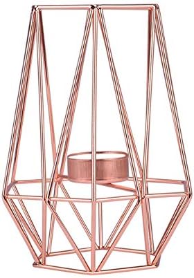 Гроздобер метална држач за свеќи, Месар шула 3Д геометриски свеќник од железо жица метал чај светло држач за свеќи за свеќи за