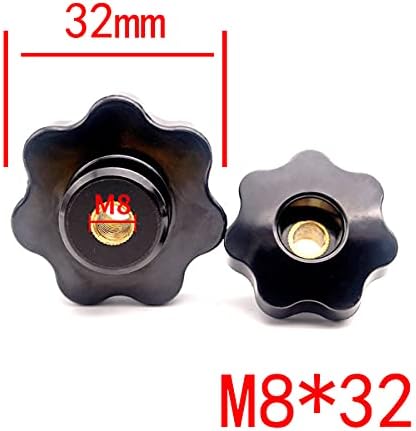 Копчиња за прицврстување на копчето за прицврстување на копчињата на копчето M8 x 32mm бакарно јадро бакелит хептагонална слива во облик на рачно копче за затегнување