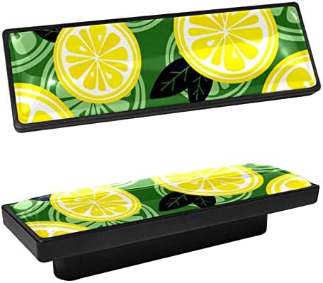 4 пакувања копчиња за фиоки за гардероба 3,6 инчи кабинети влече фиоки рачки Декоративен хардвер за кујнски шкаф гардероба плакарот, лимон зелен