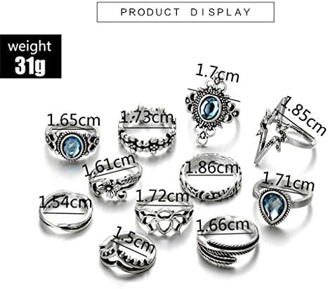 Прсти прстени за жени креативен црн прстен 11 парчиња комбинација минималистички цветни прстени за жени додатоци свадбени прстени
