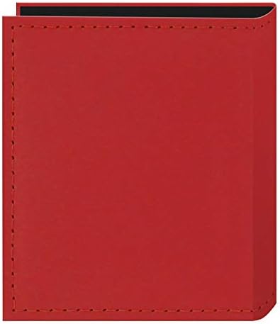 Зашиен лажен фото албум 40 џебови Држете Fujifilm Instax и Polaroid Credit Cartist големина Инстант отпечатоци или картички за име, црвена боја, црвена