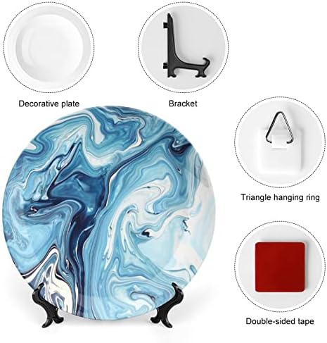 Мермерна уметност сликарство сина прашкаста фотографија коска Кина Декоративна чинија личност керамичка вечера чинија занаети за жени мажи