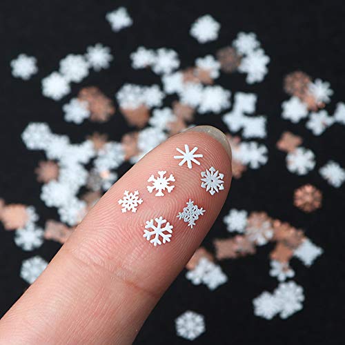 Снегулки нокти уметност сјајни декорации Божиќни налепници за нокти за зимски нокти на ноктите палета 3Д искриви нокти снегулки снегулки злато бело холографски но