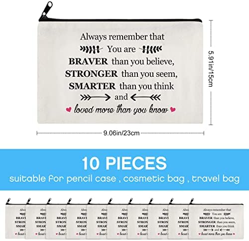 10 Парчиња Инспиративна Козметичка Торба За Девојки Женска Торба За Шминка Охрабрување Роденденски Подароци За Пријателство