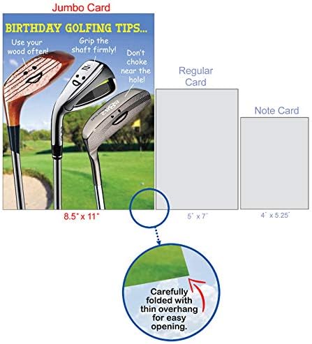 Најдобра компанија за картички - 1 голема роденденска картичка со плик - Забавна картичка за славење на зборови за родендени - Совети за голф J9002BDG