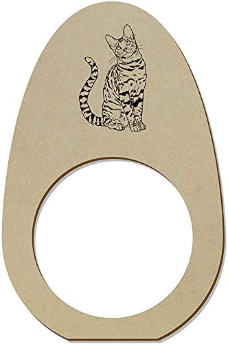 Азиеда 5 x 'Бенгалска мачка' дрвени прстени/држачи за салфета