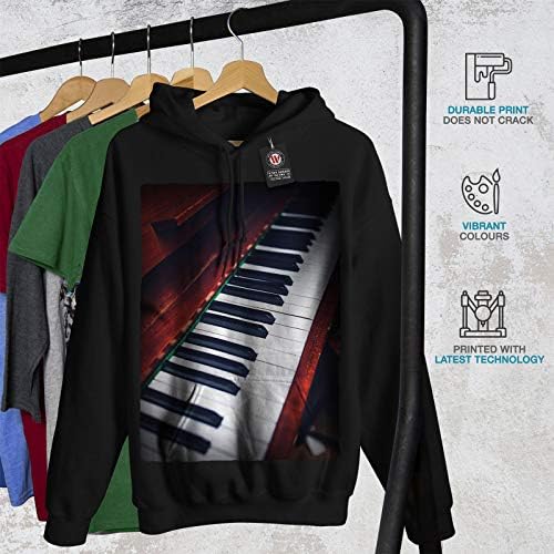 Wellcoda Classic пијано женски худи, музичка кошула со качулка