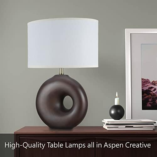 Aspen Creative 40256-04-2, 23-3/4 H табела ламба Бело керамичко тело, големина: 11 L x 11 W x 23-3/4 H, E26 штекер, сет од 2