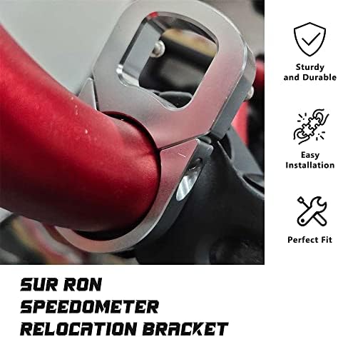 JFG Racing Digital Display Recolocation Bracket CNC Aluminum Speedomentoment Mount reposition Alte за Sur ron x/ s Segway x160/ x260 Electric Dirt Bike Ebike - Sliver