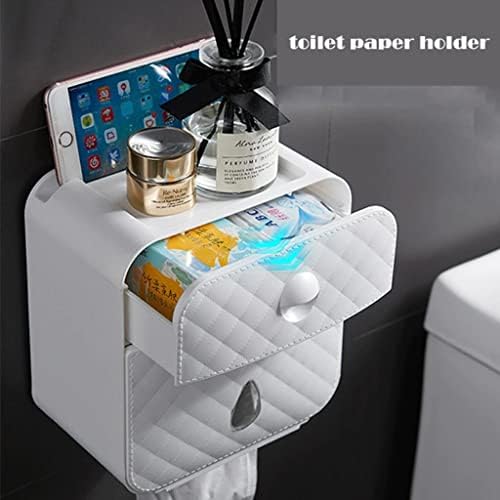 Држач за хартиена крпа за хартиени пешкири, држач за тоалети водоотпорен држач за хартија за хартија, монтиран WC ролна хартија, кутија