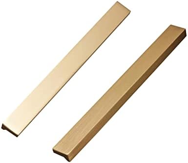 Skohom 10 пакет l обликувани рачки на алуминиумски кабинети, 8 ”фиоки за кабинети влече четка злато, центар до центар 6 1/4 во современа фиока влечење