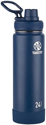 Takeya активира изолирано шише со вода со капакот на Spout, 24 унца, Bluestone & Actives изолирани шише со вода од не'рѓосувачки челик со капакот