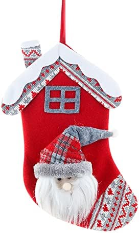 Uocufy витраж што виси Божиќна куќа Облик на покривот Божиќно порибување Божиќни украси за приврзоци за подароци за подароци