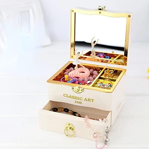 Nirelief музички накит кутија музичка кутија за складирање на накит кутија музичка кутија со подарок за фиоки за девојче