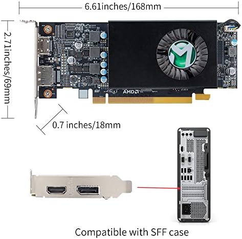 maxsun AMD Radeon RX 550 4GB Низок Профил Мала Форма Фактор Видео Графичка Картичка За Игри На Среќа Компјутер ГРАФИЧКИОТ ПРОЦЕСОР