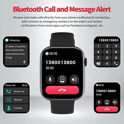 Повик за Smart Watch Make/Одговор, Smart Watch со бирање за повици за жени, 1,8 HD дисплеј Активност за фитнес тракер со монитор за отчукувања на срцето, 120+ спортски режими за Android т?