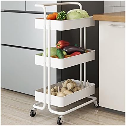 HEDTEC Мултифункционална количка за складирање на кујна со 3 слој со тркало што може да се отстранли за складирање на бања дневна