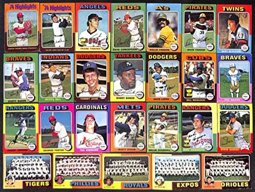 1975 Topps EX/EX+ NR Комплетен сет од 619/660 Бејзбол картички Мид GRD A79709 Оценети екс/екс+ - картички за дебитант со бејзбол плоча