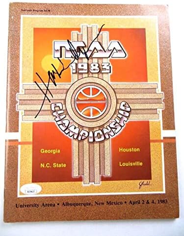 Hakeem Olajuwon потпиша автограмирана програма 1983 NCAA Championship JSA AG39627 - НБА автограмираше разни предмети