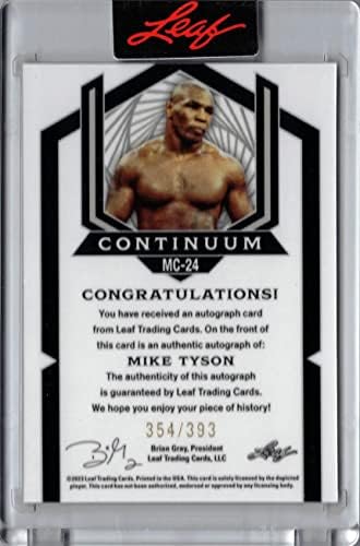 2023 Континуум на лисја метал MC -24 Мајк Тајсон Сертифицирана картичка за бокс -бокс - само 393 направени!