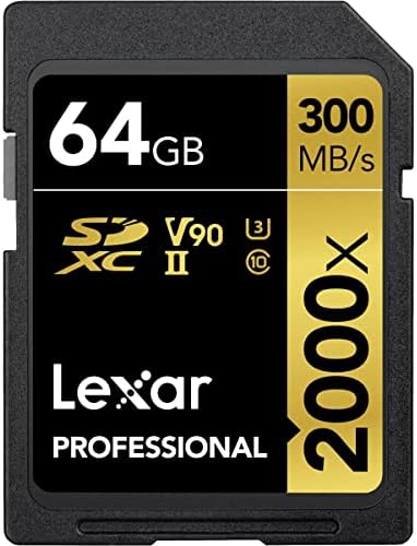 Lexar Professional 2000x 64GB SDXC UHS-II Мемориска Картичка, 300mb / S Читање, 260mb / S Пишување, 4k Видео, Издржлив
