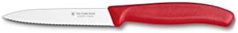 Викторинокс 4 инчи швајцарски класичен парент нож со засилен раб, копја точка, црвена боја