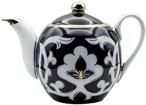 800 мл позлатена чајничка узбекик керамика Пахта