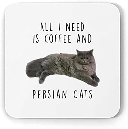 Сакам Кафе И персиска Мачка Сини Смешни Подароци За Мајка Мачка Божиќ 2023 Подароци Подножје Бел Плоштад