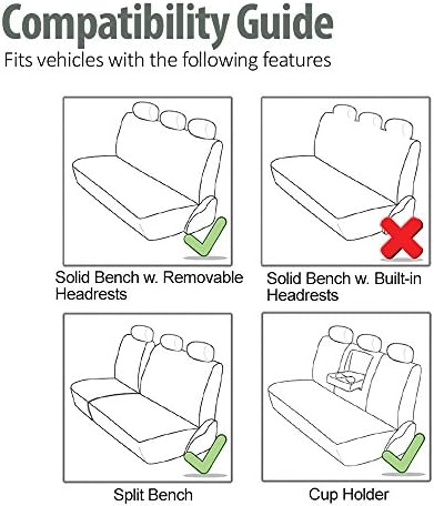 FH Group Deluxe Leatherette Car Seat Covers Заден сет - Универзално вклопување за автомобили камиони и SUV -ови PU007012