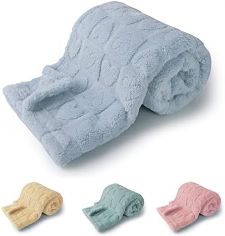 Бебе ќебето Донсони за момчиња девојки мали деца 3Д руно меки нејасно ќебе за бебе, дизајн на проверка на срца, меко топло пријатно ќебе за руно, новороденче или ново