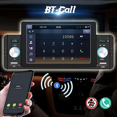 Eaglerich 5inch екран на допир автомобил Car Radio CarPlay & Android Auto MirrorLink Car Stereo со Bluetooth FM поддршка за враќање на видеото двојно USB Брзо полнење 1Дин авто -радио -автомобил мултимеди