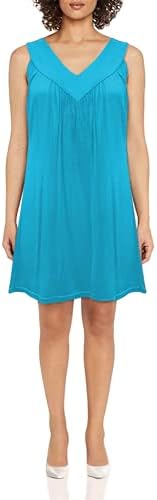 Фустан од jflyou, модни жени v јака ракав ракав без ракави чиста боја на врвот на врвовите на блузи фустан