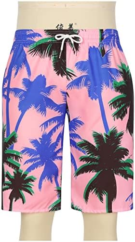 Озммјан салата шорцеви за мажи печатени панталони за плажа сурфање панталони еластична чипка нагоре исечени хавајски панталони обични шорцеви