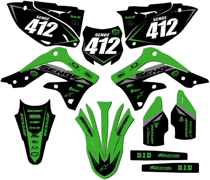 2013-2015 KX 450 F Бинарна Зелена Сенге Графика Комплетен Комплет Со Возач I. D. Компатибилен Со Kawasaki