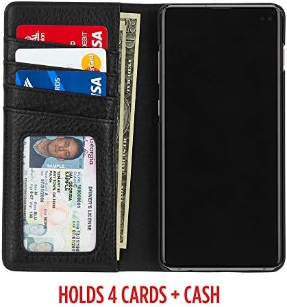 Случајот - Фолтио на паричник - Samsung Galaxy S10+ Folio Folio Case - црна кожа