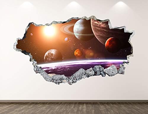 Западна планина Галакси вселенска wallидна декорална уметност декор 3Д размачкана деца Универзум налепница Мурал расадник Дома подарок BL24