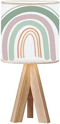 Трипод кревети за маса, ламба за ламба Виножито, нацртано бохо стил пастелна боја рака нацртана расадник модерно дрво за ноќна ламба со постелнина сенка за ткаенин?