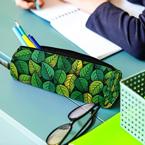 Зелени лисја беспрекорна шема молив случај Студентска канцелариска торбичка торбичка патент пенкало торба шминка козметика торба за ученици од