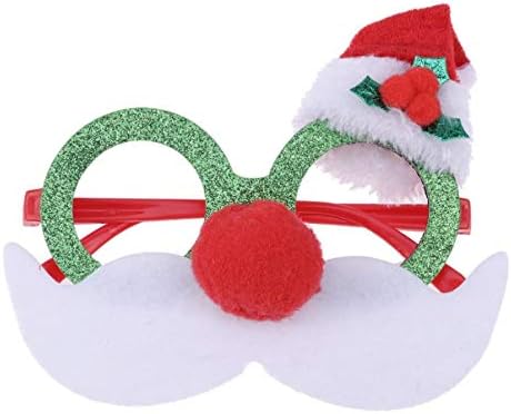 Nuobesty Детска забава ги снабдува Дедо Мраз со чаши за очила Костим Плусч Маска за Божиќни партии Фото реквизити Забава за