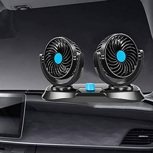 Вентилатор за автомобил со двојна глава за клип, 12V прилагодени електрични вентилатори за заштеда на енергија, 360 ° ротирачки ко?