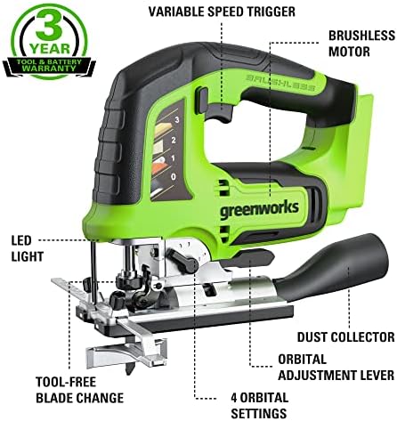 Greenworks 24V Trubrushless ™ 1 безжична свирка, вклучена е 4,0AH USB батерија и полнач