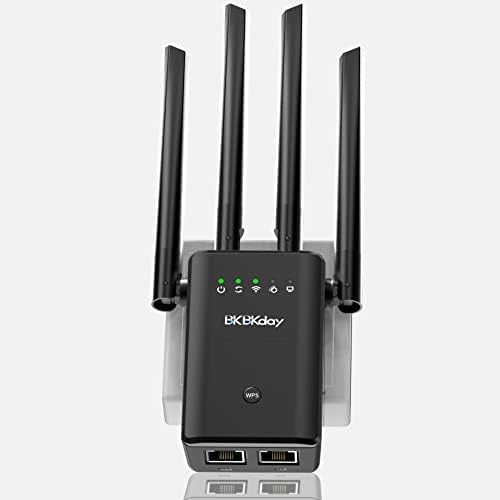 Bkbkday WiFi Extender WiFi Booster и засилувач на сигнали, 2,4GHz засилувач на Интернет, WiFi Repeater, покриеност до 8000 Sq.ft, безжичен
