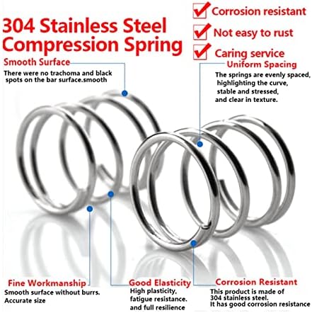 Изворите на компресија се погодни за повеќето поправка I 304 компресија од не'рѓосувачки челик пролет враќање на пролетната жица Дијаметар на жица