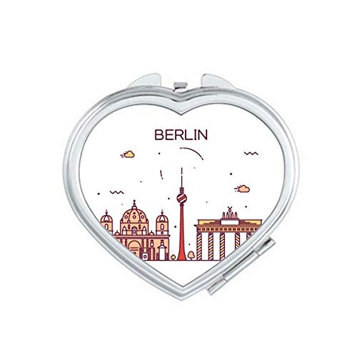 Берлин Германија рамен обележје на огледало на огледало на огледало Преносен рачен џеб шминка