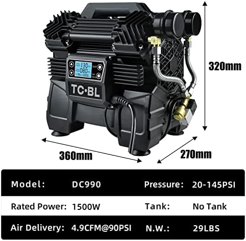 TC · BL тешки компресор за воздух 145PSI 2HP без резервоар и пумпа за воздух без масло