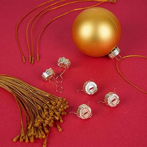 WBCBEC 100 парчиња кружни за Божиќни украси и божиќни закачалки за украси, жици, капаци за Божиќни закачалки за новогодишна елка, керамичко стакло порцелански Божиќни у