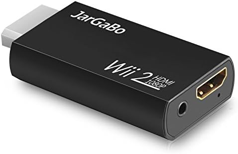 Wii До HDMI Адаптер, JarGaBo Wii До HDMI Конвертор Адаптер Излез 720P/1080p Видео Аудио, Ги Поддржува Сите Режими На Wii Дисплеј, Црна