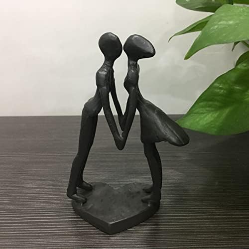 ArtGenius леано железо романтична двојка скулптура, loversубовници фигура и статуа метална loveубовна уметност декор