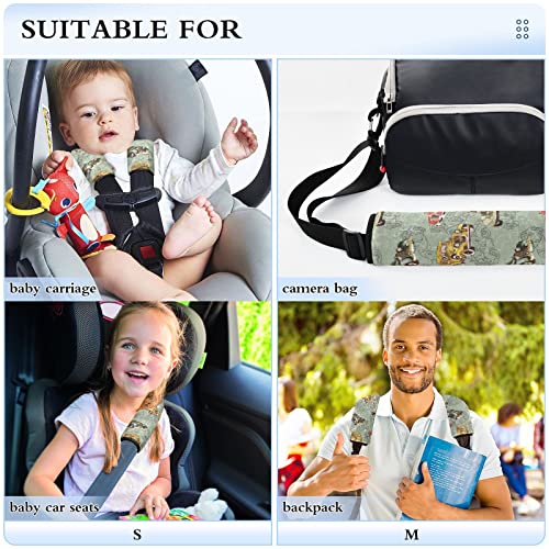 Гроздобер Автомобил Безбедносен Ремен Опфаќа 2 Пакет Автомобилски Ремени За Седишта Супер Мека Подлога За Рамо За Седишта За Девојчиња Момчиња Возрасни Бебе